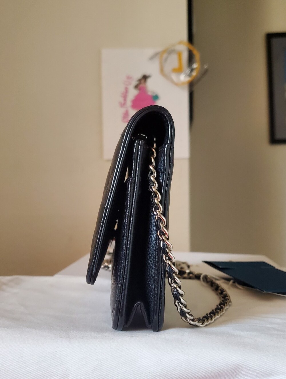 Chanel Wallet On Chain Black Caviar Gold Hw Chip Code Receipt - Picture 3 of 10